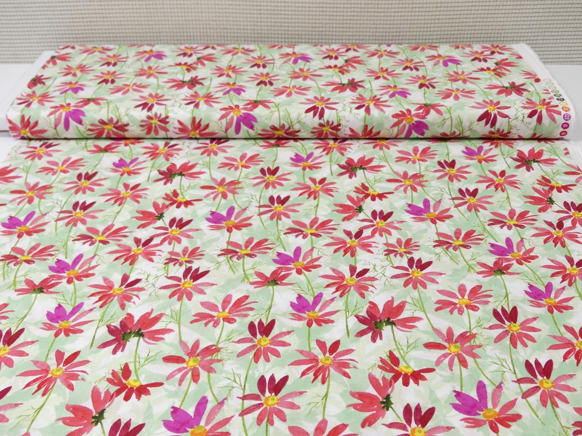 Patchworkstoff von Clothworks Kollektion Flowershop Blumen rot Ballenbreite